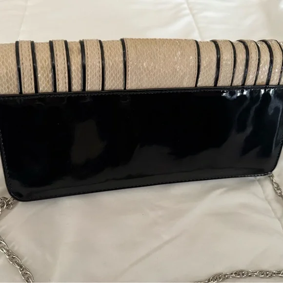 White House Black Market Cream and Black Clutch - Picture 4 of 9